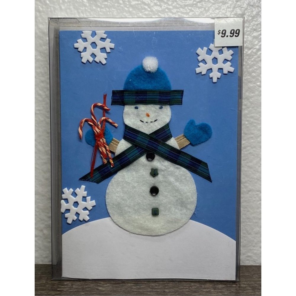 Vintage Christmas Handmade Box Card 8 Count By Paper Magic Group - Snowman